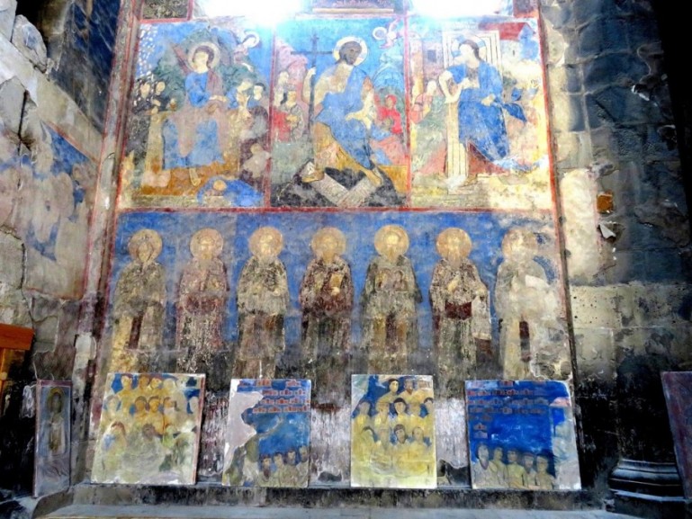 frescoes in the Akhtala monastery in the Debed Canyon in Armenia