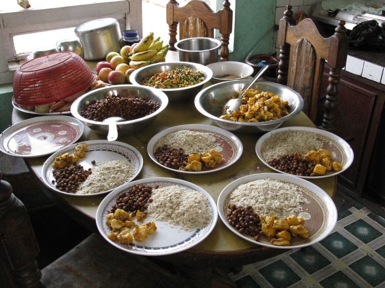 Beaten rice with potato