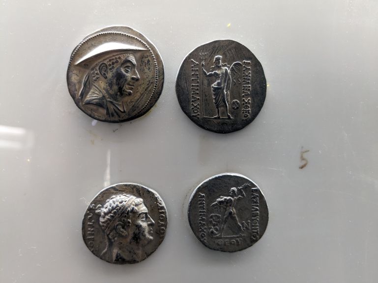 Indo Greek coins in Taxila Museum