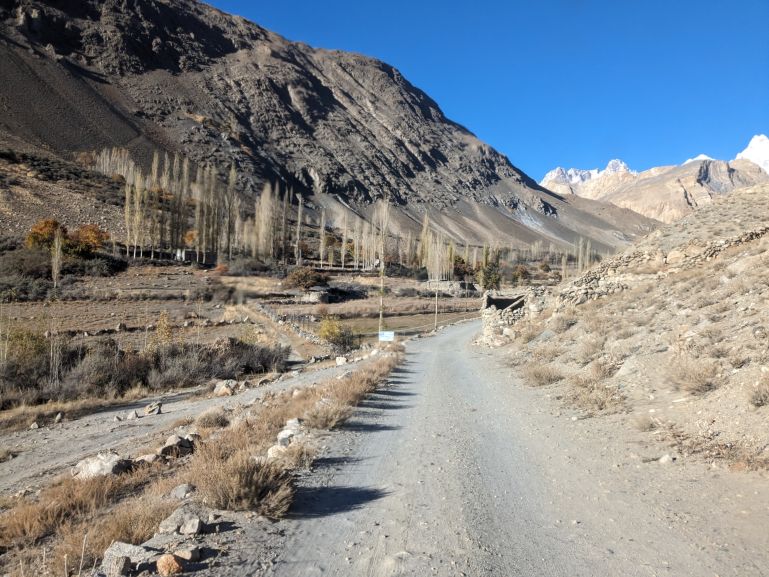 The road from Borith Lake to the Passu Glacier