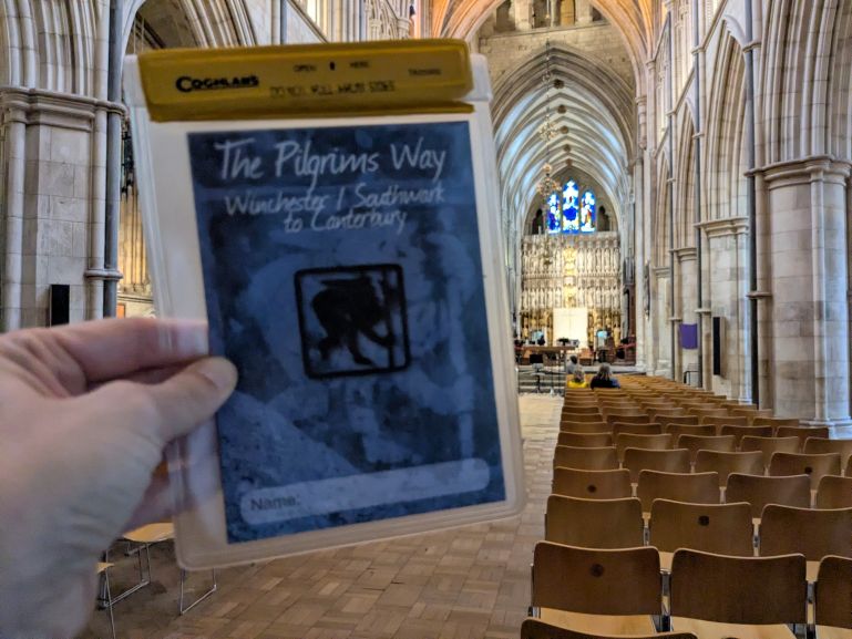 Starting the Pilgrims Way in Southwark Cathedral